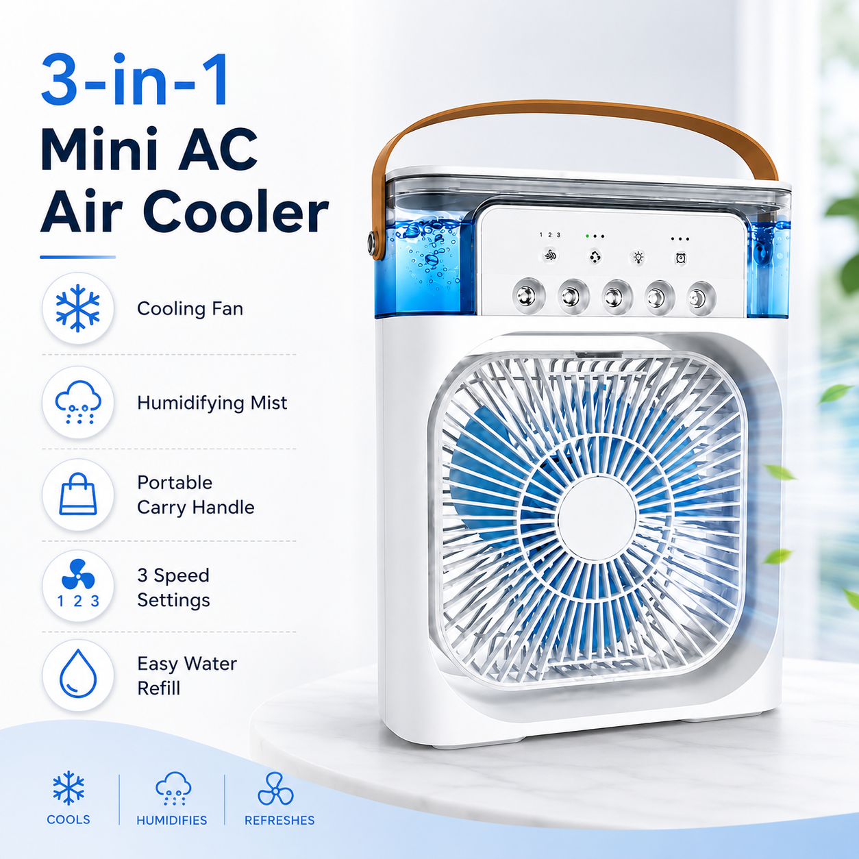 Next Nova Imported 10 Portable Air Cooler Fan – 3-in-1 Mini AC