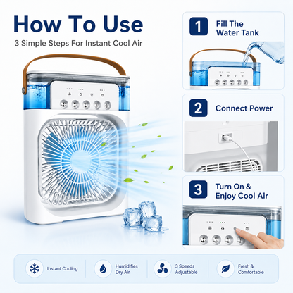 Next Nova Imported 10 Portable Air Cooler Fan – 3-in-1 Mini AC