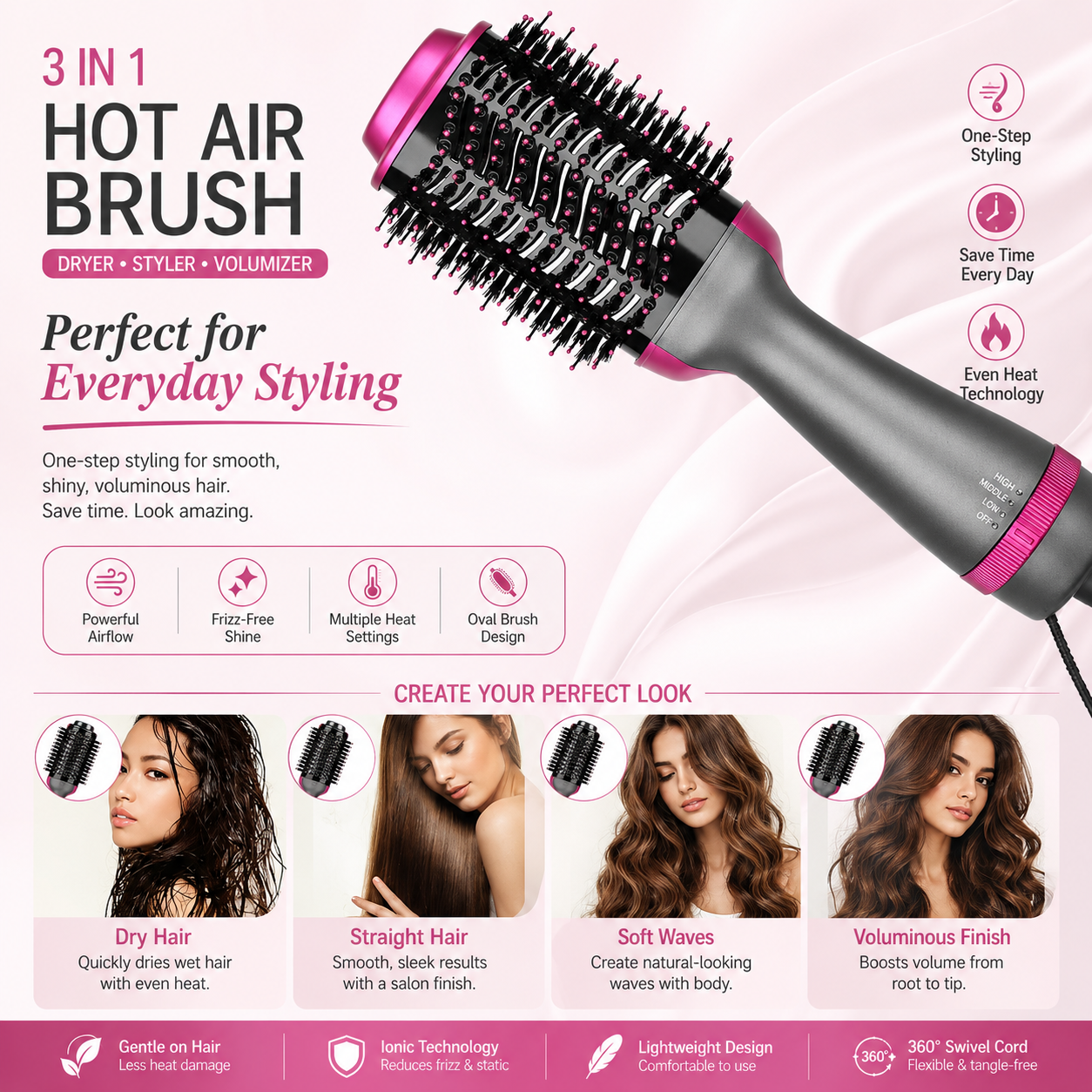 One Step 2 In 1 Hair Dryer & Brush