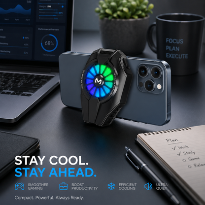 Portable Phone Cooler with Advanced Cooling for Gaming &  Work