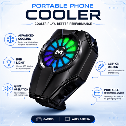 Portable Phone Cooler with Advanced Cooling for Gaming &  Work