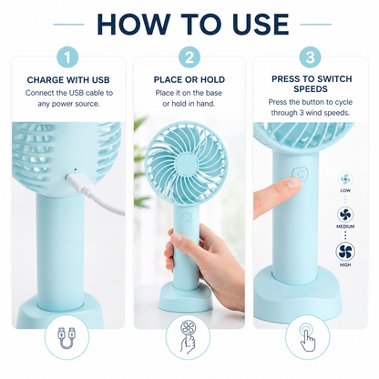 Rechargeable Eternal Classic Portable USB Mini Fan Air Cooler