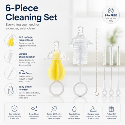 Royal 6-Piece Baby Bottle Cleaning Brush Set