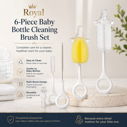 Royal 6-Piece Baby Bottle Cleaning Brush Set