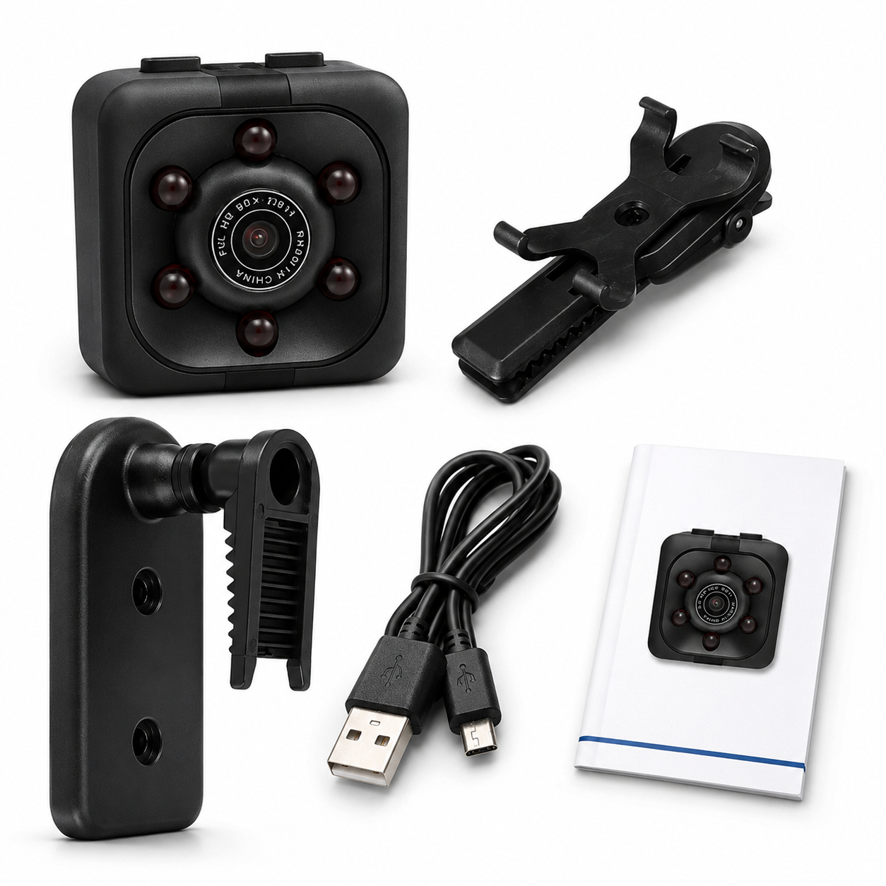 SQ6 Mini HD Security Camera – Portable Compact Night Vision Camera with Stand Holders