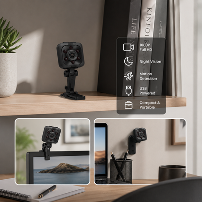 SQ6 Mini HD Security Camera – Portable Compact Night Vision Camera with Stand Holders