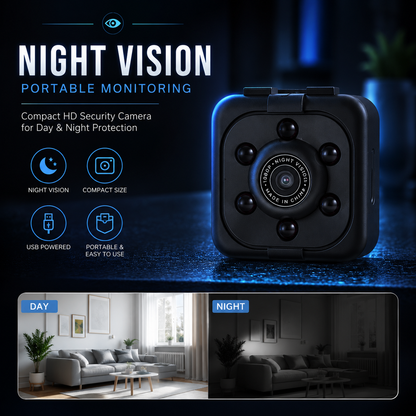SQ6 Mini HD Security Camera – Portable Compact Night Vision Camera with Stand Holders