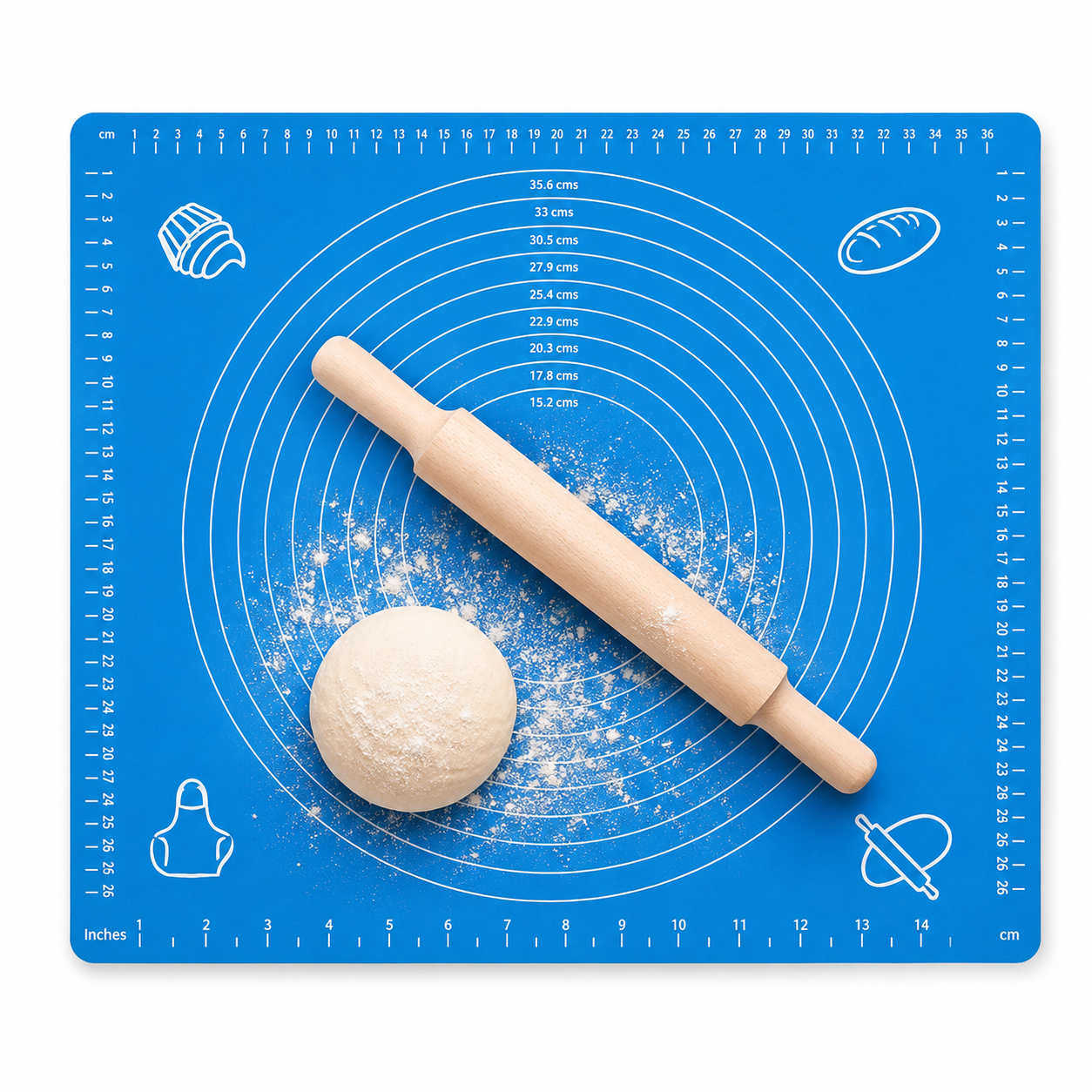 Silicone Baking Roti Mat With Measurements – Heat Resistant Non-Stick Dough Rolling