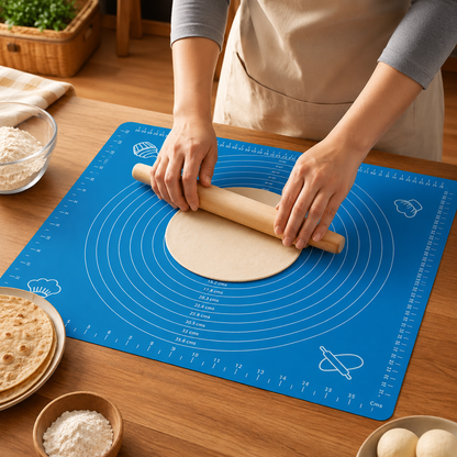 Silicone Baking Roti Mat With Measurements – Heat Resistant Non-Stick Dough Rolling