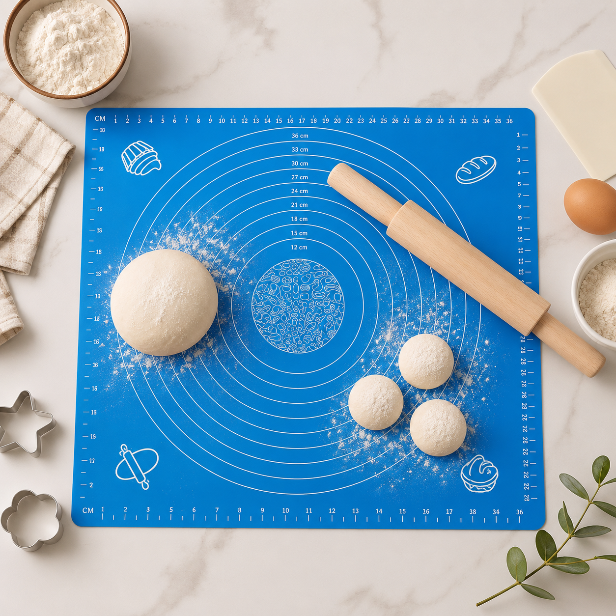 Silicone Baking Roti Mat With Measurements – Heat Resistant Non-Stick Dough Rolling