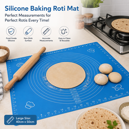 Silicone Baking Roti Mat With Measurements – Heat Resistant Non-Stick Dough Rolling