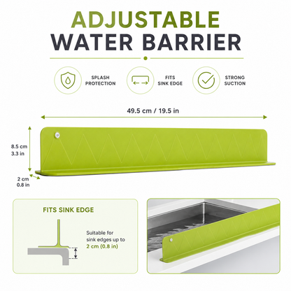 Silicone Sink Splash Guard – Adjustable Kitchen Water Barrier with Suction