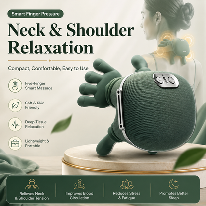 Smart Finger Pressure Neck Massager – Electric Heated Deep Kneading Neck & Shoulder Relaxation Device