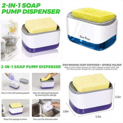 Kitchen Soap Pump & Sponge Holder