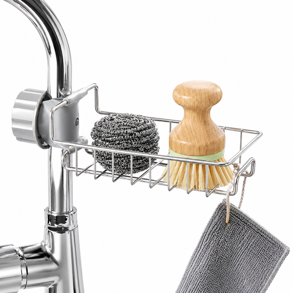 Stainless Steel Adjustable Kitchen Faucet Sponge Holder