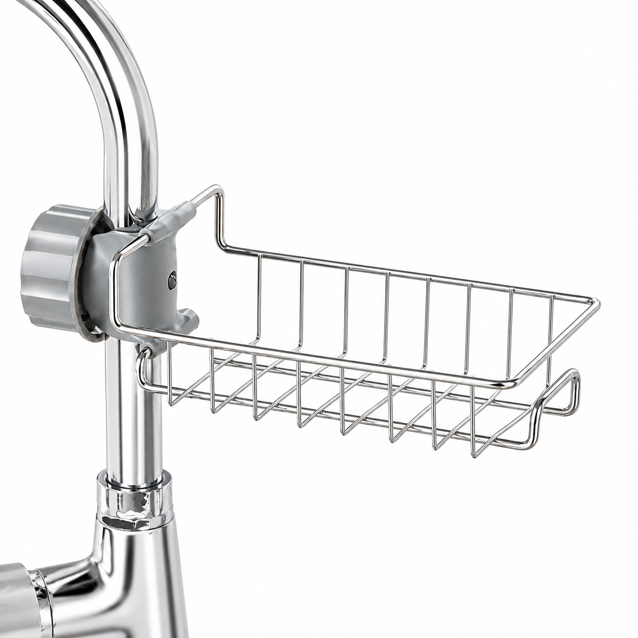 Stainless Steel Adjustable Kitchen Faucet Sponge Holder