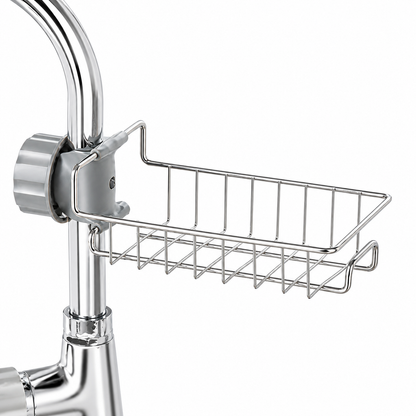 Stainless Steel Adjustable Kitchen Faucet Sponge Holder
