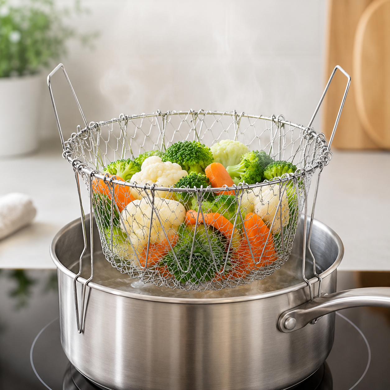 Stainless Steel Multi-Functional Foldable Chef Basket
