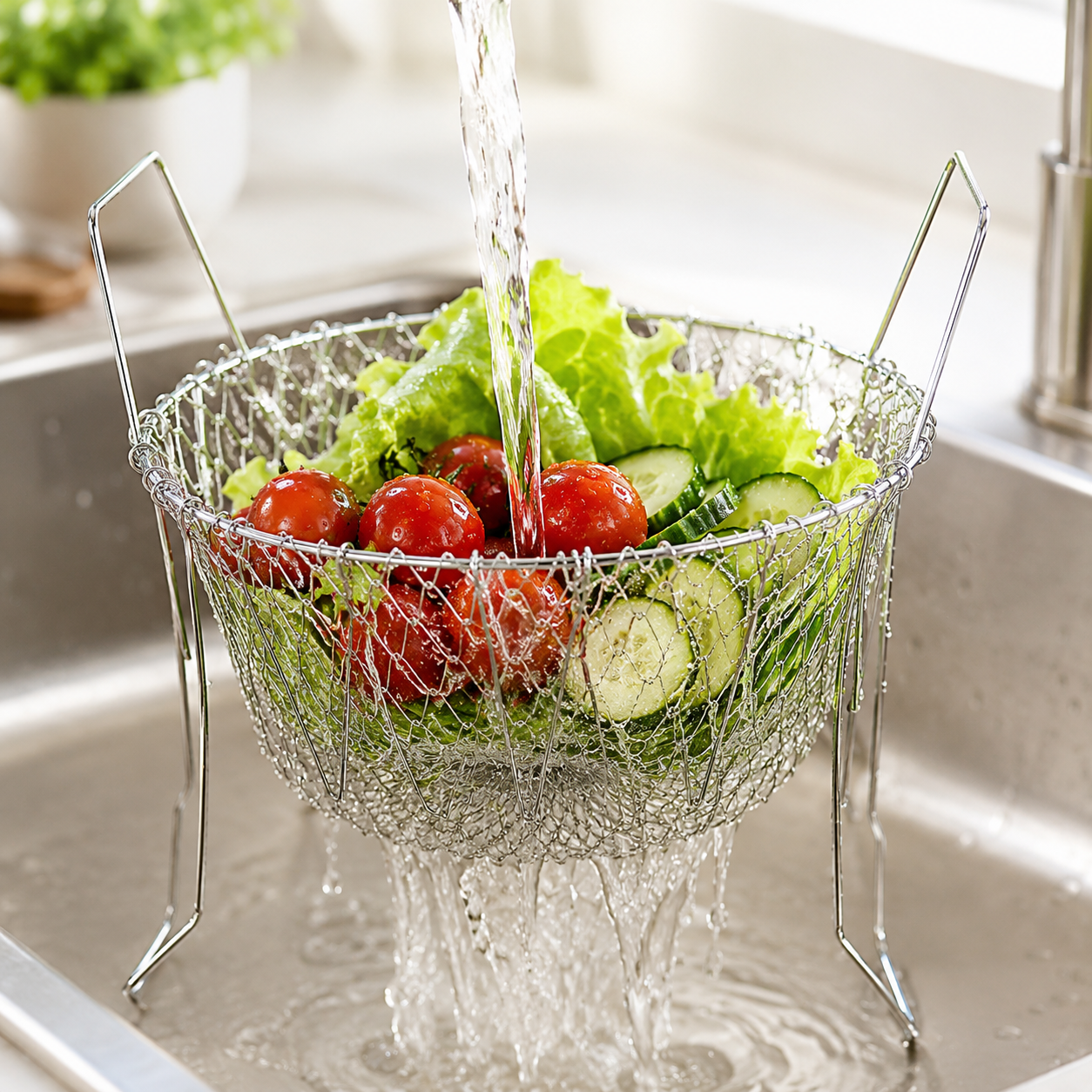 Stainless Steel Multi-Functional Foldable Chef Basket
