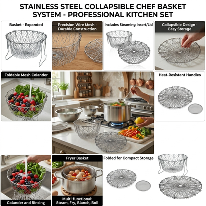 Stainless Steel Multi-Functional Foldable Chef Basket