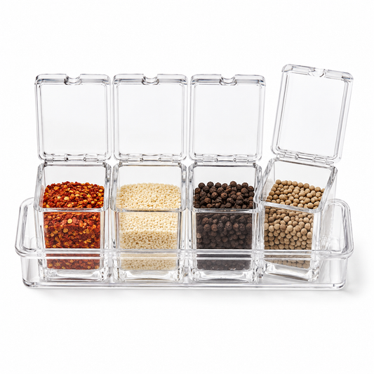Transparent Spice Storage Container Set For Kitchen Organization