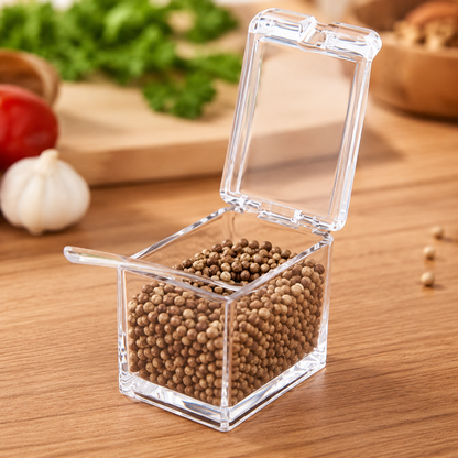 Transparent Spice Storage Container Set For Kitchen Organization