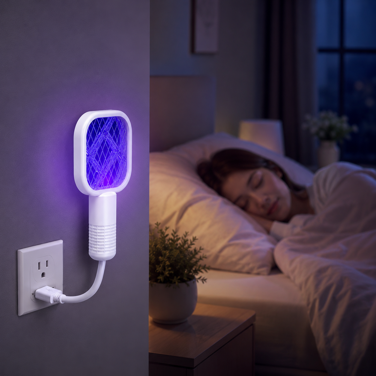 Mini USB Rechargeable Mosquito Racket with UV Light