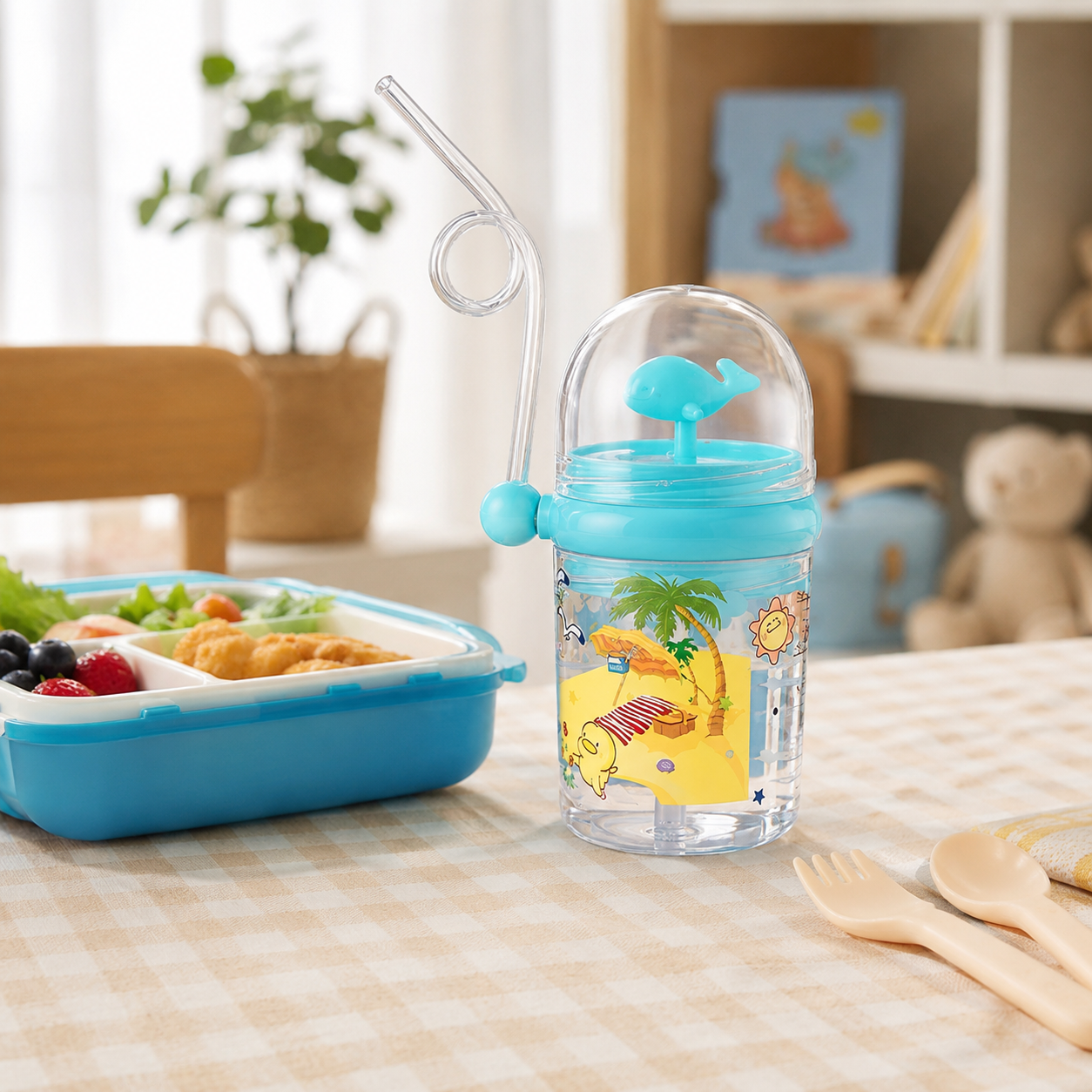 Whale Spray Cup Sippy Bottle for Kids