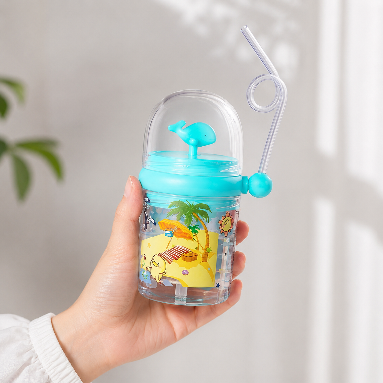 Whale Spray Cup Sippy Bottle for Kids