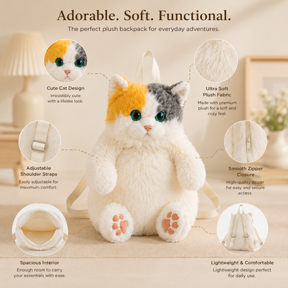 Realistic Cat Shaped Backpack