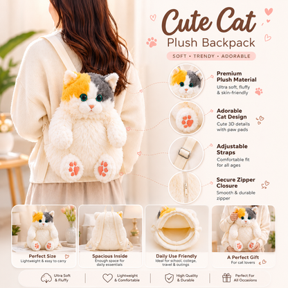 Realistic Cat Shaped Backpack