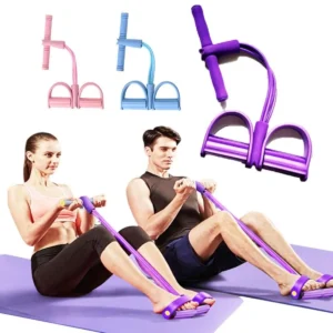 new tension rope tube puller pedal ankle abdominal tummy exerciser elastic sit up pull rope fitness resistance band for home gym body shaping weight loss & muscle training equipment