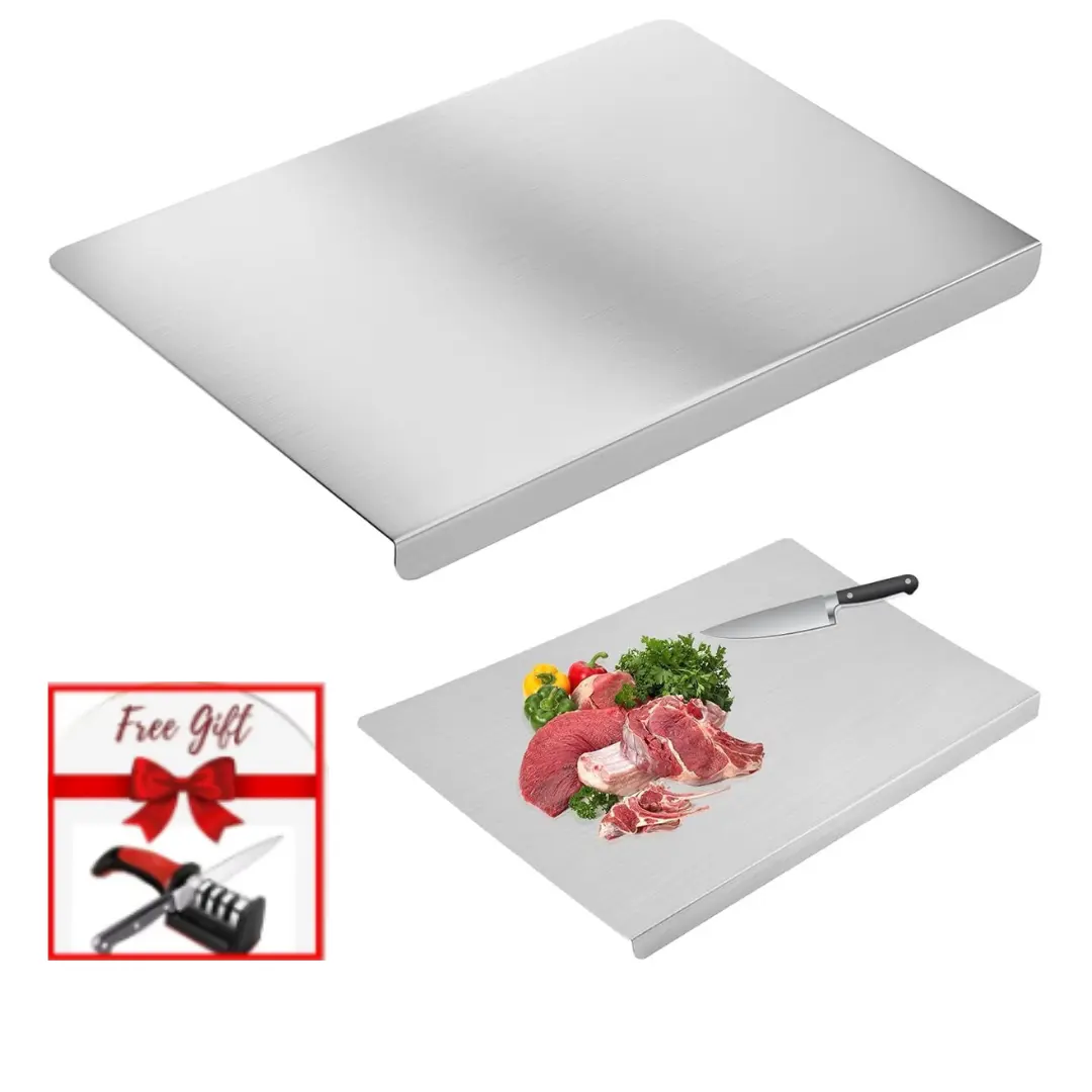 Home Food Grade Stainless Steel Cutting Board Durable Hygienic No Microplastic No Smell Easy to Clean