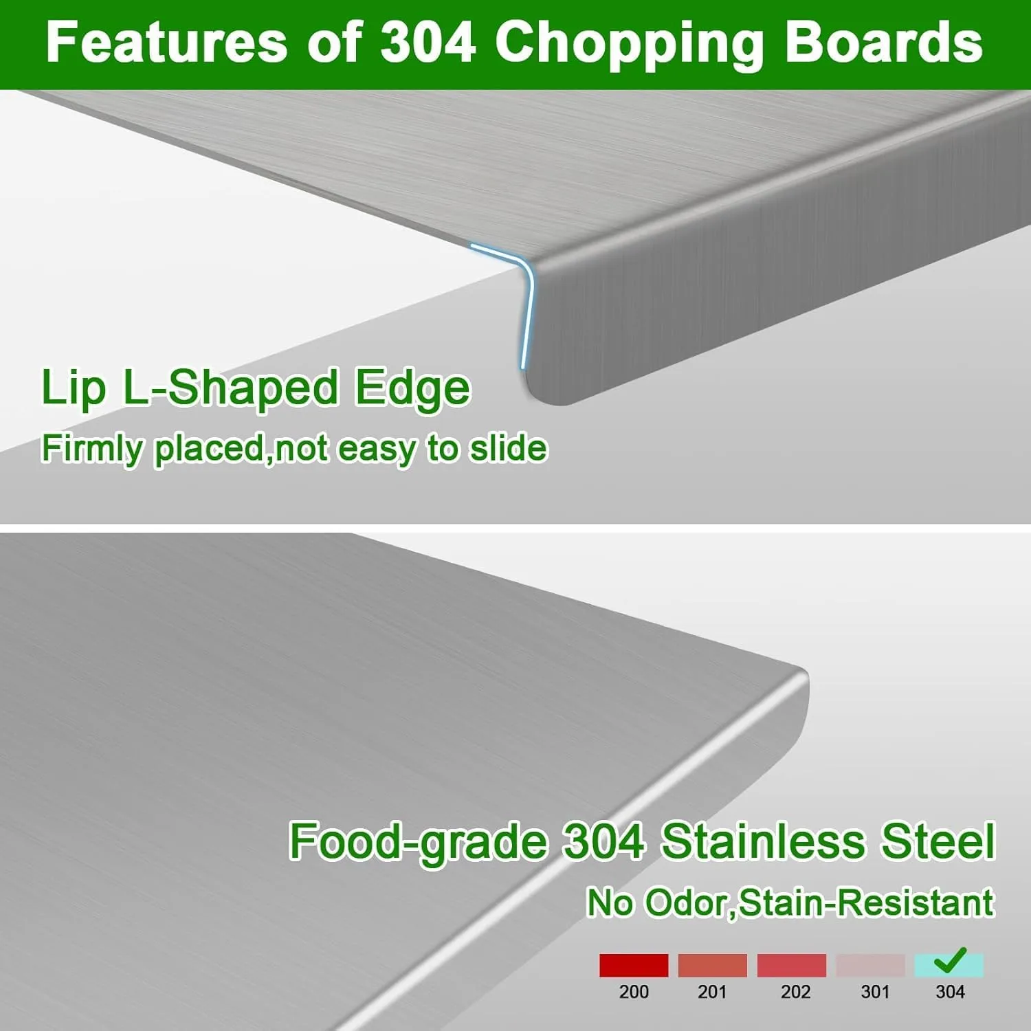food grade stainless steel cutting board durable hygienic no microplastic no smell easy to clean food grade stainless steel cutting board durable hygienic no microplastic no smell easy to clean